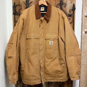 Vintage Carhartt CQ186 Canvas Jacket Mens Size 52 XXL Quilt Lined Coat